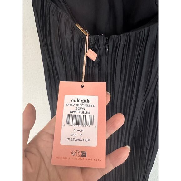 Cult Gaia Mitra Sleeveless Halter Gown in Black Small - Picture 8 of 11